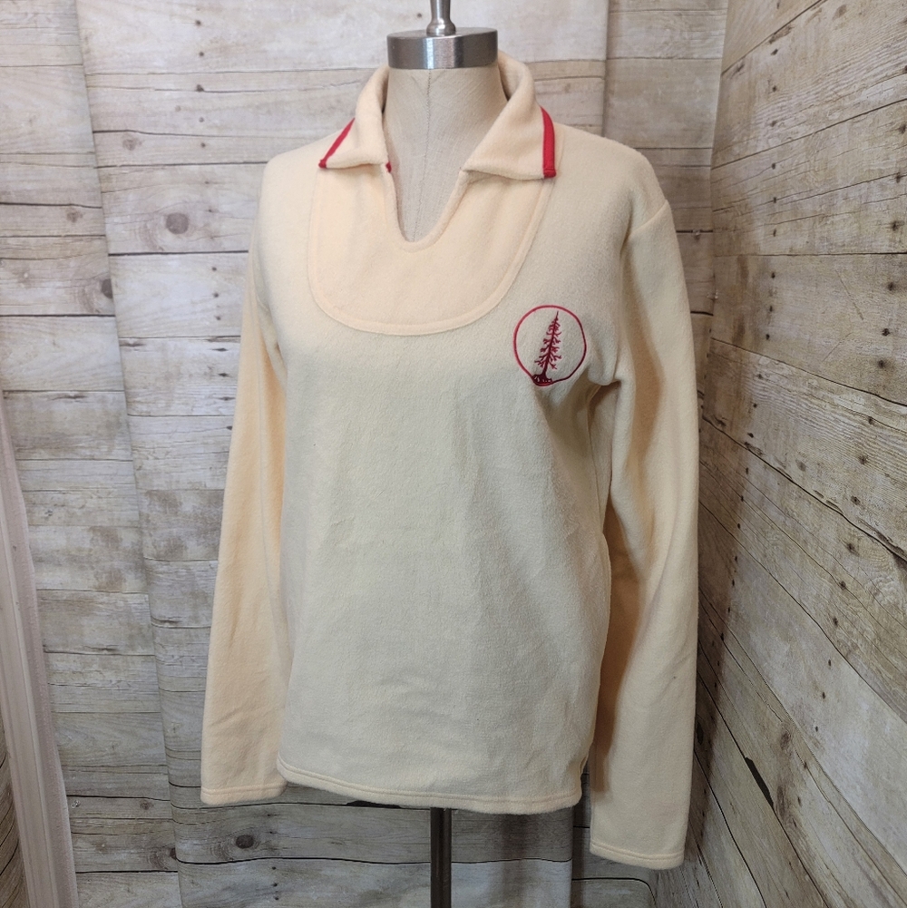 Yellow Pullover with Red Accent W/pockets